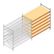 Weitspannregal AR 2500x2700x1200 mm (hxbxt) 6 Ebenen verzinkt Anbauregal