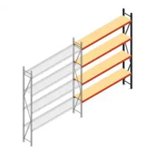 Weitspannregal AR 3000x2700x400 mm (hxbxt) 4 Ebenen verzinkt Anbauregal
