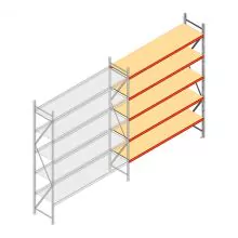Weitspannregal AR 3000x2700x600 mm (hxbxt) 5 Ebenen verzinkt Anbauregal