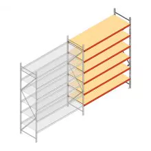 Weitspannregal AR 3000x2700x800 mm (hxbxt) 6 Ebenen verzinkt Anbauregal mit vormontierten Rahmen
