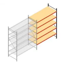 Weitspannregal AR 3000x2700x900 mm (hxbxt) 5 Ebenen verzinkt Anbauregal mit vormontierten Rahmen