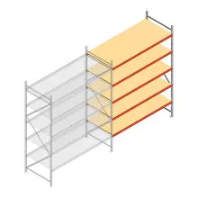 Weitspannregal AR 3000x2700x1000 mm (hxbxt) 5 Ebenen verzinkt Anbauregal