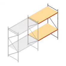 Weitspannregal AR 3000x2700x1200 mm (hxbxt) 2 Ebenen verzinkt Anbauregal