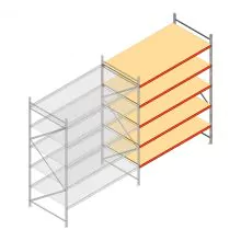 Weitspannregal AR 3000x2700x1200 mm (hxbxt) 5 Ebenen verzinkt Anbauregal