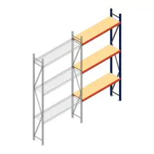 Weitspannregal AR 3000x1610x400 mm (hxbxt) 3 Ebenen blau Anbauregal