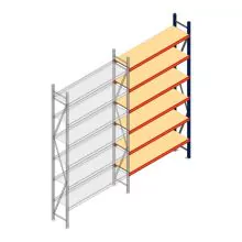 Weitspannregal AR 3000x1610x400 mm (hxbxt) 6 Ebenen blau Anbauregal