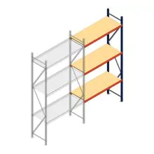 Weitspannregal AR 3000x1610x600 mm (hxbxt) 3 Ebenen blau Anbauregal