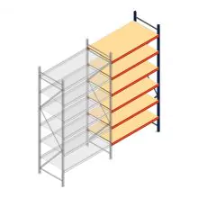 Weitspannregal AR 3000x1610x800 mm (hxbxt) 6 Ebenen blau Anbauregal