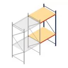 Weitspannregal AR 3000x1610x1200 mm (hxbxt) 2 Ebenen blau Anbauregal