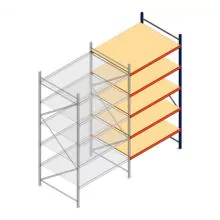 Weitspannregal AR 3000x1610x1200 mm (hxbxt) 5 Ebenen blau Anbauregal