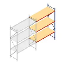 Weitspannregal AR 3000x1850x800 mm (hxbxt) 3 Ebenen blau Anbauregal
