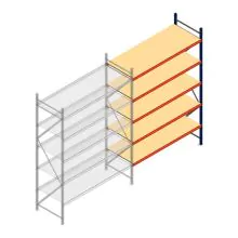 Weitspannregal AR 3000x1850x800 mm (hxbxt) 5 Ebenen blau Anbauregal