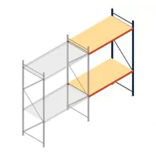 Weitspannregal AR 3000x1850x1000 mm (hxbxt) 2 Ebenen blau Anbauregal