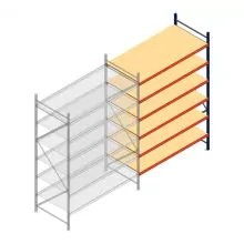 Weitspannregal AR 3000x1850x1000 mm (hxbxt) 6 Ebenen blau Anbauregal