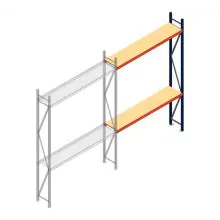 Weitspannregal AR 3000x2250x400 mm (hxbxt) 2 Ebenen blau Anbauregal