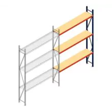 Weitspannregal AR 3000x2250x400 mm (hxbxt) 3 Ebenen blau Anbauregal