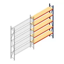 Weitspannregal AR 3000x2250x400 mm (hxbxt) 5 Ebenen blau Anbauregal