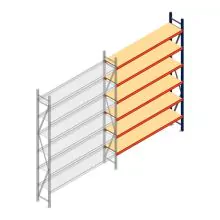 Weitspannregal AR 3000x2250x400 mm (hxbxt) 6 Ebenen blau Anbauregal