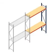 Weitspannregal AR 3000x2250x600 mm (hxbxt) 2 Ebenen blau Anbauregal