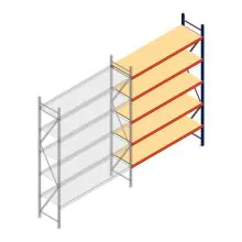 Weitspannregal AR 3000x2250x600 mm (hxbxt) 5 Ebenen blau Anbauregal