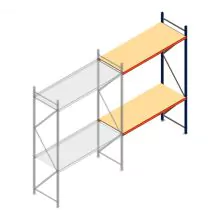 Weitspannregal AR 3000x2250x800 mm (hxbxt) 2 Ebenen blau Anbauregal