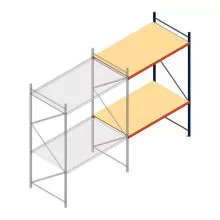 Weitspannregal AR 3000x2250x1200 mm (hxbxt) 2 Ebenen blau Anbauregal