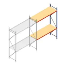 Weitspannregal AR 3000x2700x800 mm (hxbxt) 2 Ebenen blau Anbauregal