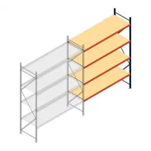 Weitspannregal AR 3000x2700x800 mm (hxbxt) 4 Ebenen blau Anbauregal