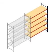 Weitspannregal AR 3000x2700x800 mm (hxbxt) 5 Ebenen blau Anbauregal