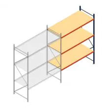 Weitspannregal AR 3000x2700x1000 mm (hxbxt) 3 Ebenen blau Anbauregal