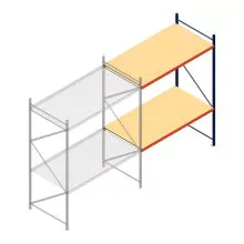 Weitspannregal AR 3000x2700x1200 mm (hxbxt) 2 Ebenen blau Anbauregal