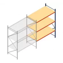 Weitspannregal AR 3000x2700x1200 mm (hxbxt) 3 Ebenen blau Anbauregal