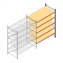 Weitspannregal AR 3000x2700x1200 mm (hxbxt) 5 Ebenen blau Anbauregal