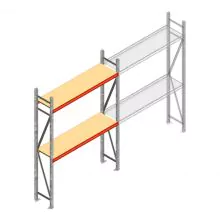Weitspannregal AR 2250x1850x500 mm (hxbxt) 2 Ebenen verzinkt Anfangsregal mit vormontierten Rahmen