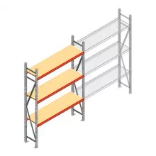 Weitspannregal AR 2250x1850x500 mm (hxbxt) 3 Ebenen verzinkt Anfangsregal mit vormontierten Rahmen