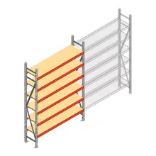 Weitspannregal AR 2250x1850x500 mm (hxbxt) 6 Ebenen verzinkt Anfangsregal mit vormontierten Rahmen