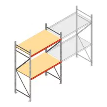 Weitspannregal AR 2000x1610x900 mm (hxbxt) 2 Ebenen verzinkt Anfangsregal mit vormontierten Rahmen