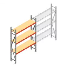 Weitspannregal AR 2500x1850x500 mm (hxbxt) 3 Ebenen verzinkt Anfangsregal