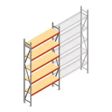 Weitspannregal AR 3000x1850x400 mm (hxbxt) 5 Ebenen verzinkt Anfangsregal mit vorgemonteerten Rahmen