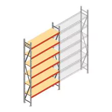 Weitspannregal AR 3000x1850x400 mm (hxbxt) 6 Ebenen verzinkt Anfangsregal mit vormontierten Rahmen