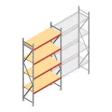 Weitspannregal AR 3000x1850x600 mm (hxbxt) 4 Ebenen verzinkt Anfangsregal mit vormontierten Rahmen