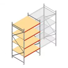 Weitspannregal AR 3000x1610x1200 mm (hxbxt) 4 Ebenen verzinkt Anfangsregal mit vormontierten Rahmen
