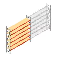Weitspannregal AR 2250x2250x400 mm (hxbxt) 6 Ebenen verzinkt Anfangsregal mit vormontierten Rahmen