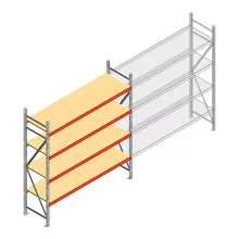 Weitspannregal AR 2250x2250x600 mm (hxbxt) 4 Ebenen verzinkt Anfangsregal mit vormontierten Rahmen