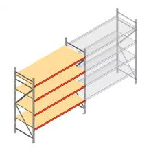 Weitspannregal AR 2250x2250x800 mm (hxbxt) 4 Ebenen verzinkt Anfangsregal mit vormontierten Rahmen