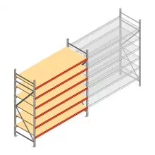 Weitspannregal AR 2250x2250x800 mm (hxbxt) 6 Ebenen verzinkt Anfangsregal mit vormontierten Rahmen