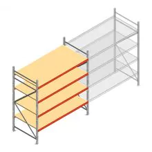 Weitspannregal AR 2250x2250x1000 mm (hxbxt) 4 Ebenen verzinkt Anfangsregal mit vormontierten Rahmen