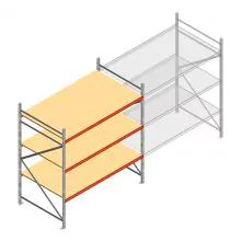 Weitspannregal AR 2250x2010x1200 mm (hxbxt) 3 Ebenen verzinkt Anfangsregal mit vormontierten Rahmen