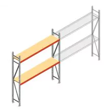 Weitspannregal AR 2500x2250x400 mm (hxbxt) 2 Ebenen verzinkt Anfangsregal mit vormontierten Rahmen