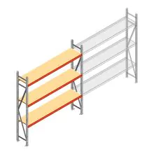 Weitspannregal AR 2500x2250x400 mm (hxbxt) 3 Ebenen verzinkt Anfangsregal mit vormontierten Rahmen